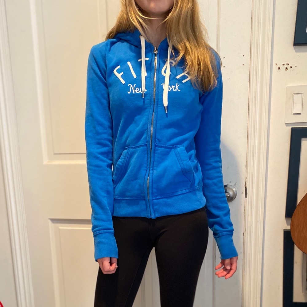 Abercrombie Blue Zip-up Sweatshirt Sz Small
